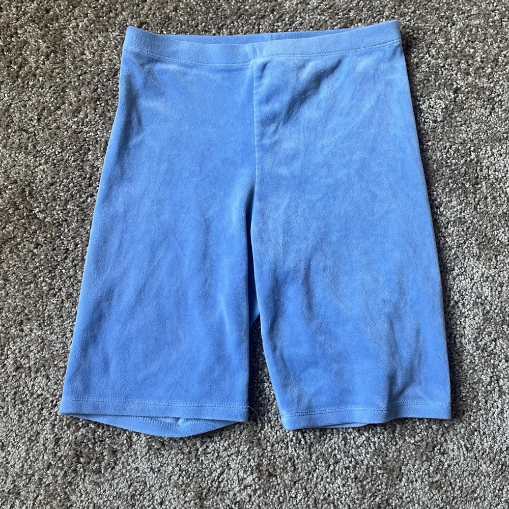 Velvet blue bike shorts